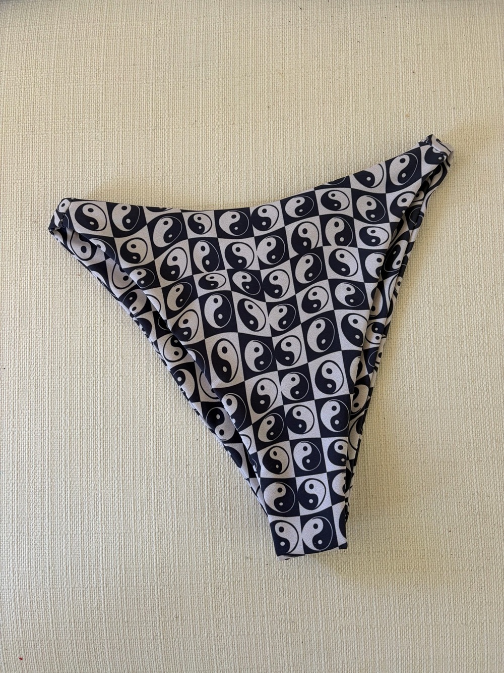 Skatie Black and White Yin Yang High Cut Bikini Bottom